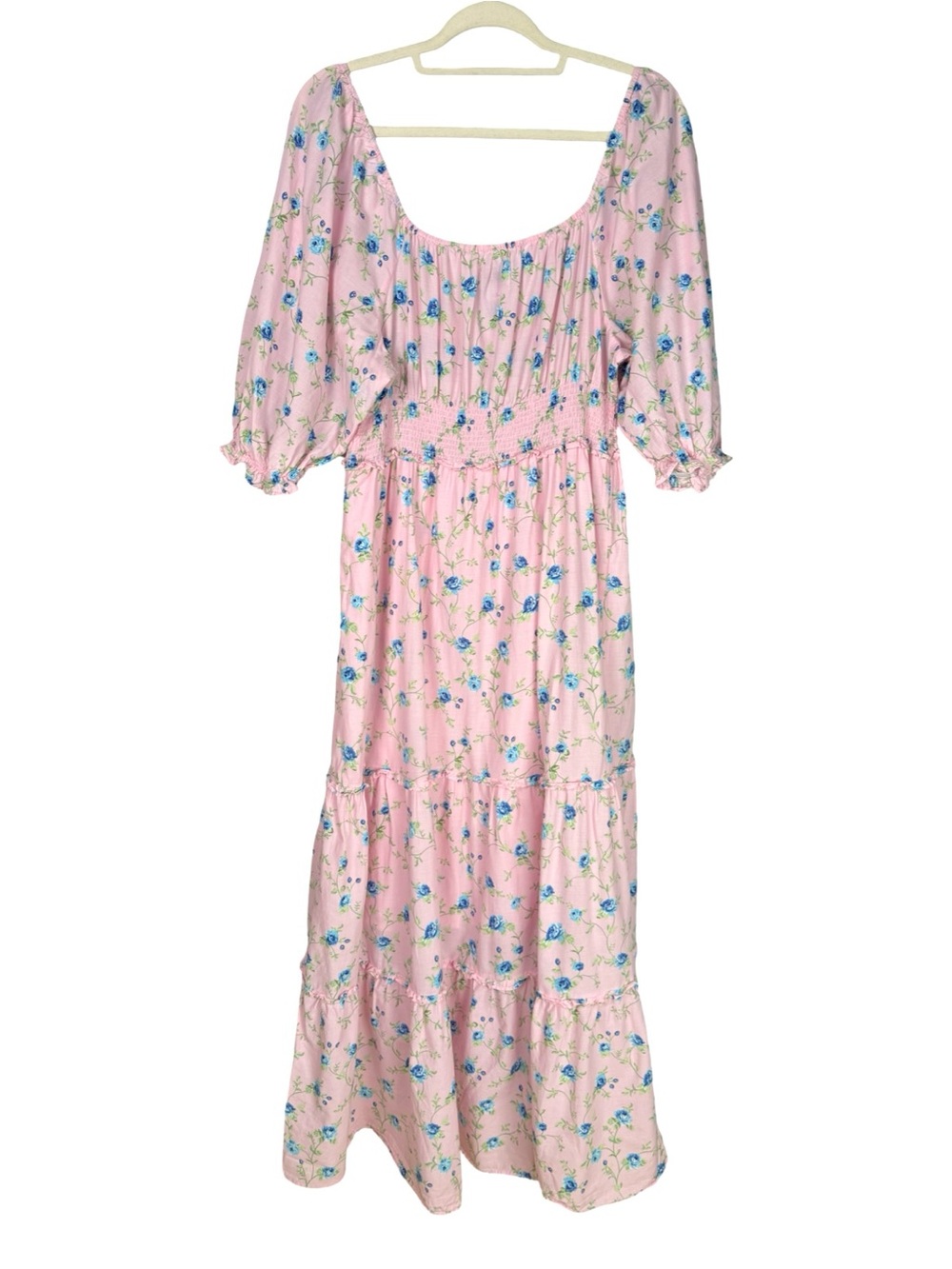 LoveShackFancy + Target Floral Pink Blue Midi Ruffled Smocked Dress
Size XL - Picture 6 of 9
